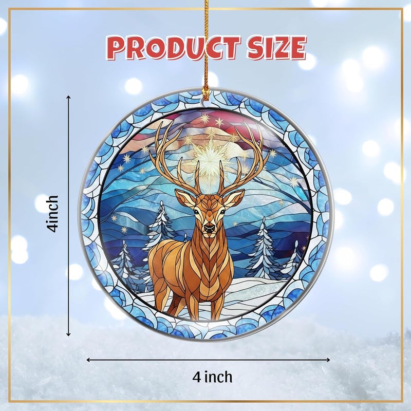 Hutato Deer Christmas Ornaments – Deer Ornament for Christmas Tree, Acrylic Deers Ornaments, Hanging Decoration, Beautiful Deer Lovers Gifts, Holiday Keepsake, Gift for Wildlife Lovers, Family, Friends - Image 5